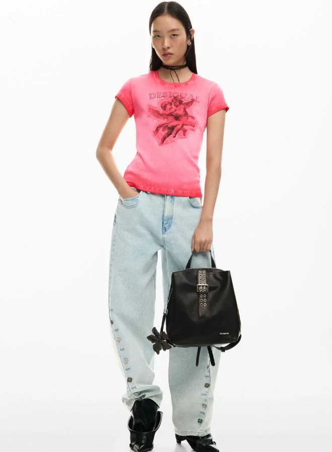 DESIGUAL Small backpack with flower appliques